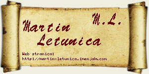 Martin Letunica vizit kartica